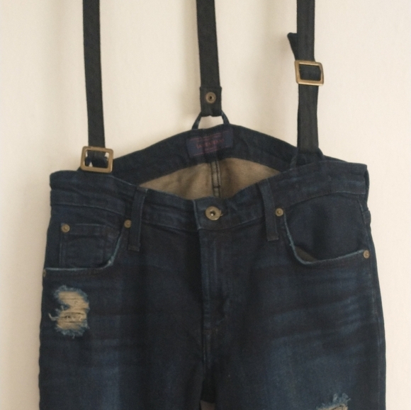 James Jeans "Buddy" Suspenders Dark Wash Jeans Size 27 - Picture 5 of 8